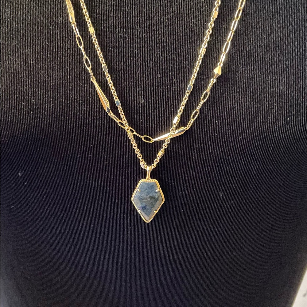 Kendra Scott Framed Tessa Multi Strand Necklace - NWT - Blue Lapis - Picture 6 of 14